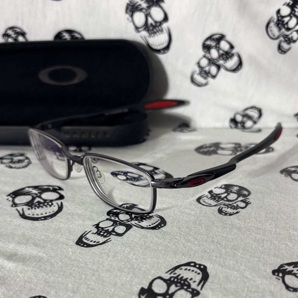Oakley Blender 6B OX3162 Glasses 
 with Gray and Red Highlights